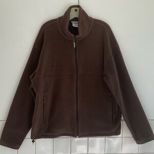 Columbia Men's Fleece Zip-Up Chocolate Brown Jacket Size L